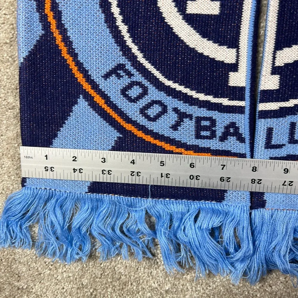Adidas Unisex OSFA Blue Orange Winter‎ Fringe New York City FC MLS Scarf NWT